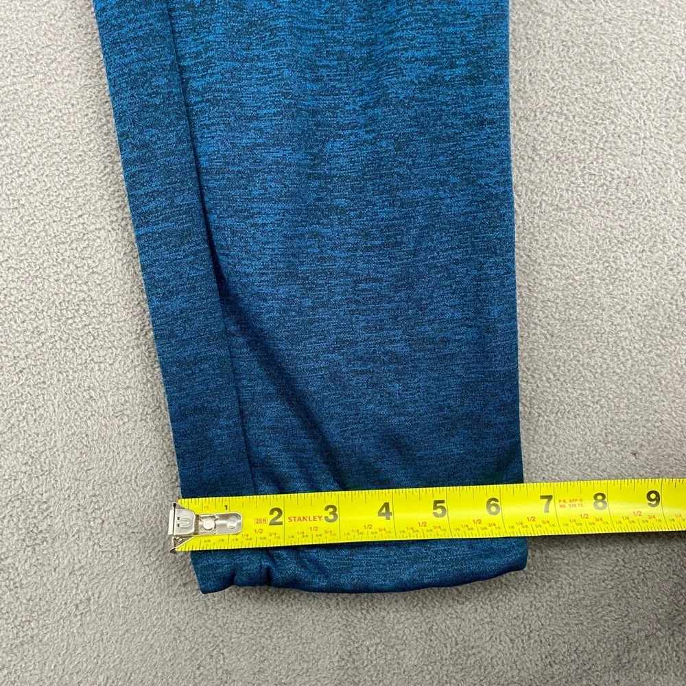 AND1 Mens Teal Blue Space Dye Fleece Lined Jogger Sweatpants Small Bungee Hem